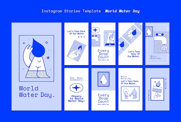 Diseño de plantilla del día mundial del agua.