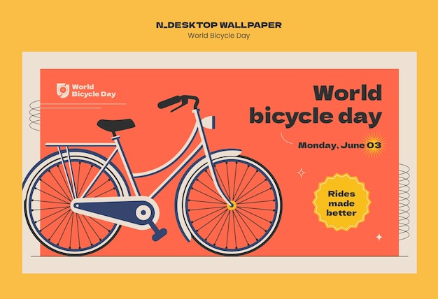 Diseño de plantilla para el Día Mundial de la Bicicleta
