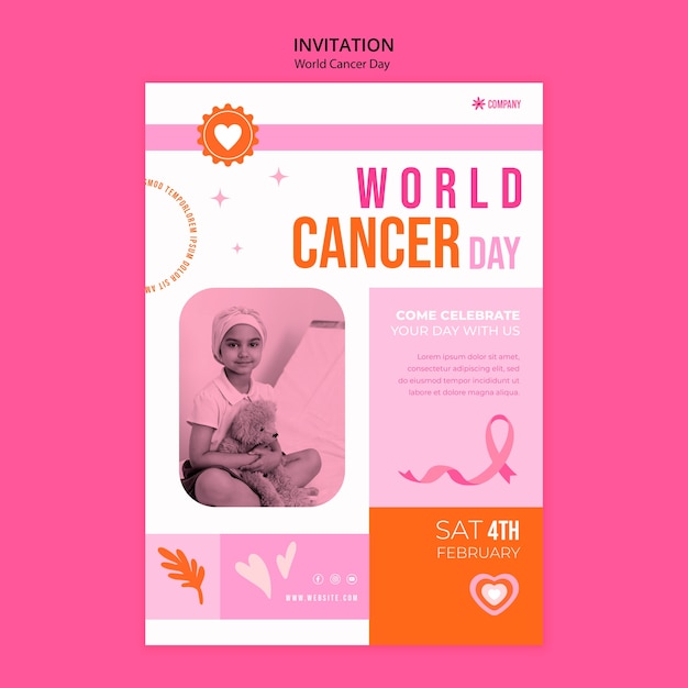 PSD gratuito diseño de plantilla para el día mundial del cáncer