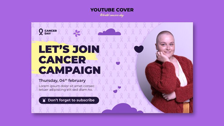 PSD gratuito diseño de plantilla para el día mundial del cáncer