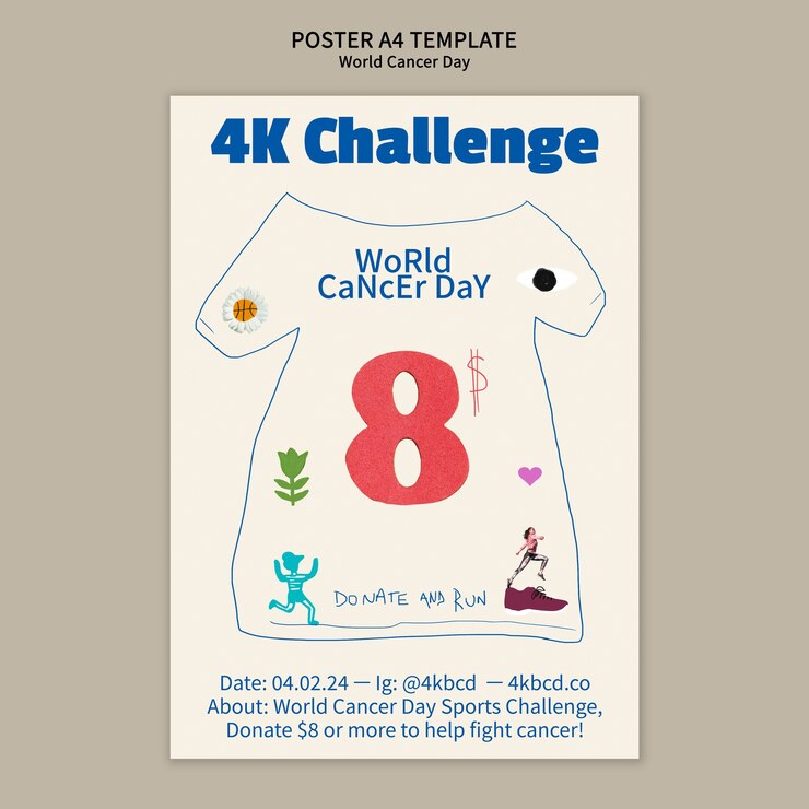 PSD gratuito diseño de plantilla para el día mundial del cáncer