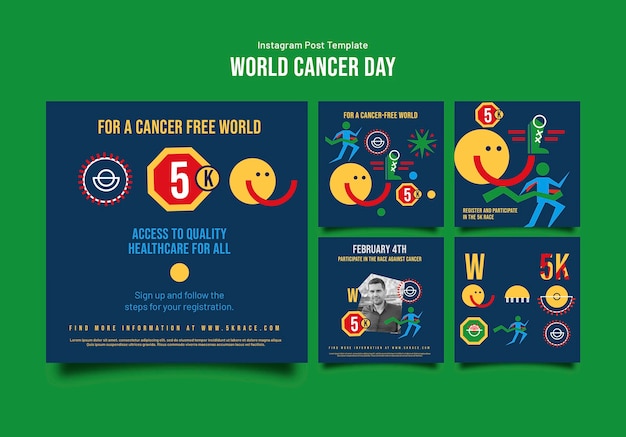 PSD gratuito diseño de plantilla para el día mundial del cáncer