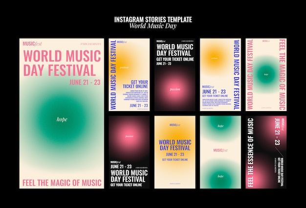 PSD gratuito diseño de plantilla del día mundial de la música