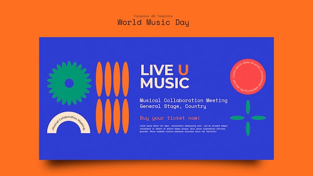 PSD gratuito diseño de plantilla del día mundial de la música