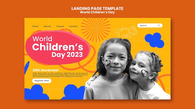 PSD gratuito diseño de plantilla del día mundial del niño.