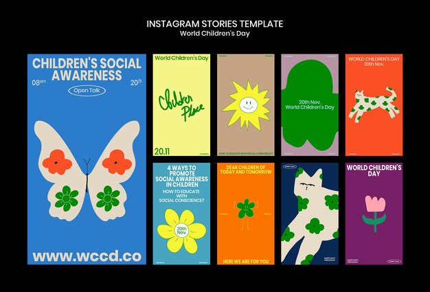Diseño de plantilla del día mundial del niño.