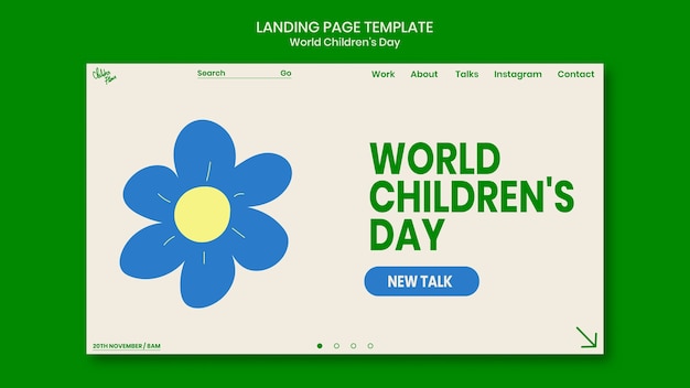 PSD gratuito diseño de plantilla del día mundial del niño.