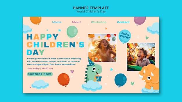 Diseño de plantilla del día mundial del niño.