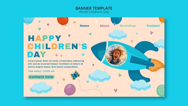 PSD gratuito diseño de plantilla del día mundial del niño.