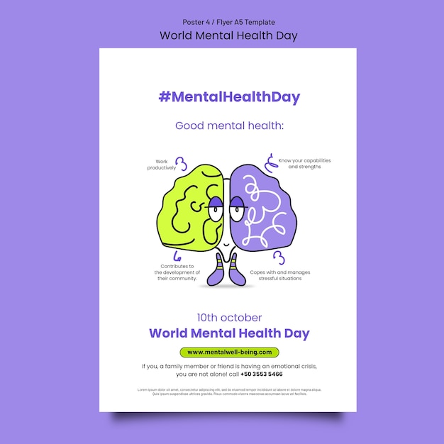 Diseño de plantilla del día mundial de la salud mental