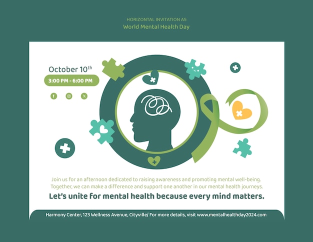 Diseño de plantilla del día mundial de la salud mental
