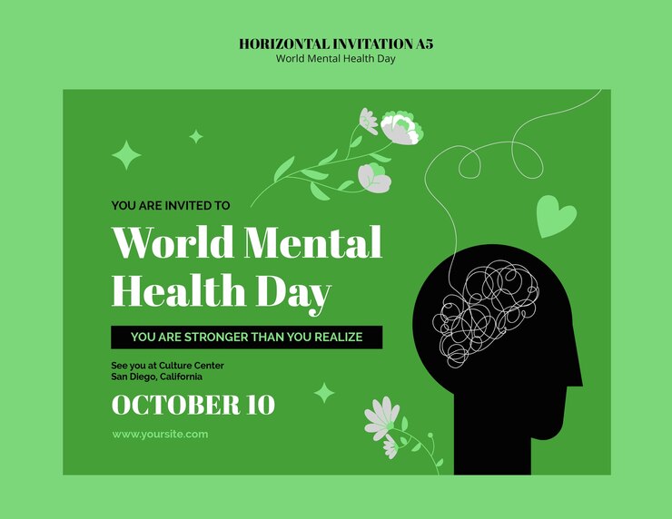 PSD gratuito diseño de plantilla del día mundial de la salud mental