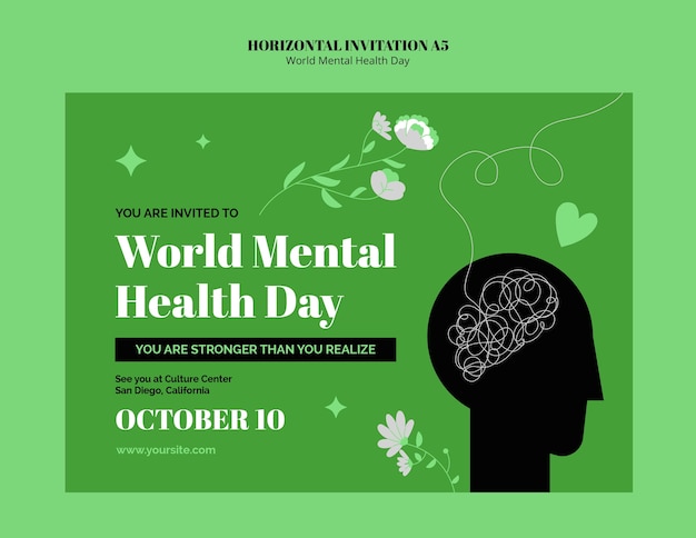 Diseño de plantilla del día mundial de la salud mental