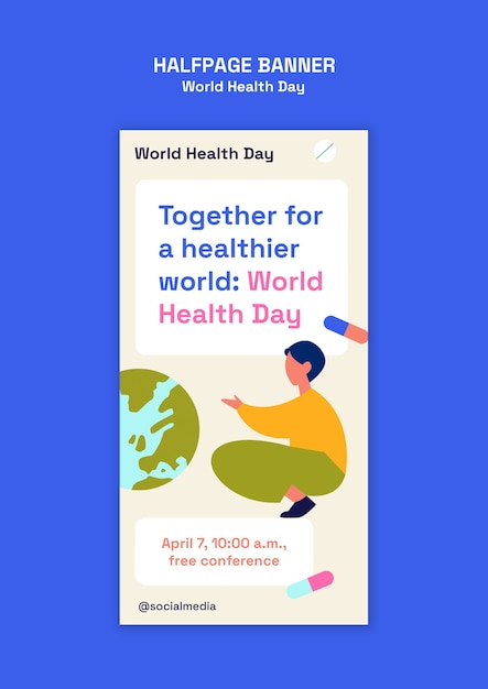 PSD gratuito diseño de la plantilla del día mundial de la salud