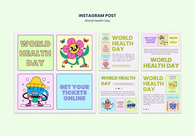 PSD gratuito diseño de la plantilla del día mundial de la salud