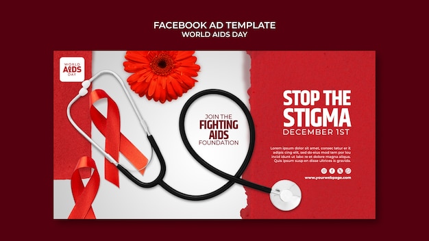 PSD gratuito diseño de plantilla del día mundial del sida.