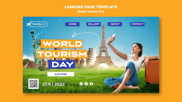 PSD gratuito diseño de la plantilla del día mundial del turismo