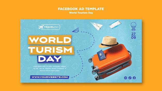 PSD gratuito diseño de la plantilla del día mundial del turismo