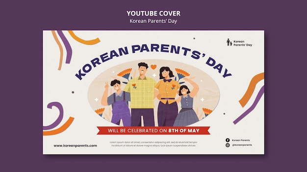 PSD gratuito diseño de plantilla del día del padre coreano.