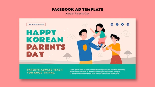 Diseño de plantilla del día de los padres coreanos