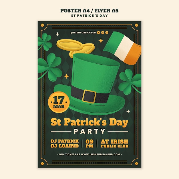 PSD gratuito diseño de plantilla del día de san patricio