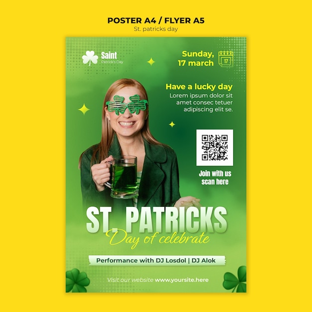 PSD gratuito diseño de plantilla del día de san patricio