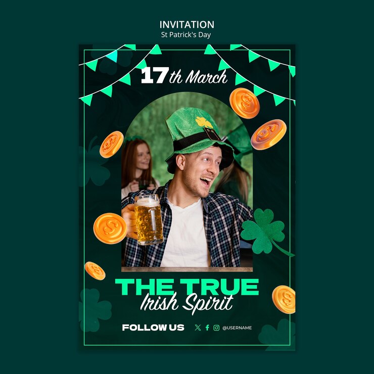 PSD gratuito diseño de plantilla del día de san patricio