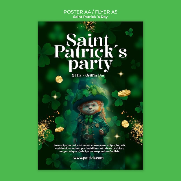 PSD gratuito diseño de plantilla del día de san patricio