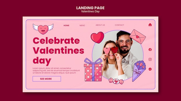 PSD gratuito diseño de plantilla para el día de san valentín