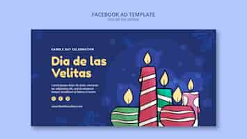 PSD gratuito diseño de plantilla dia de las velitas.