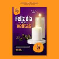 PSD gratuito diseño de plantilla dia de las velitas.