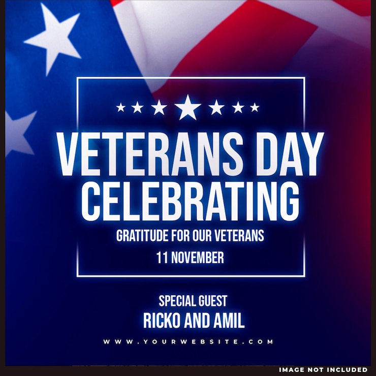 PSD gratuito diseño de plantilla del día de los veteranos.