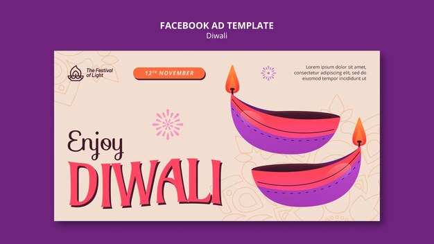 Diseño de plantilla de Diwali