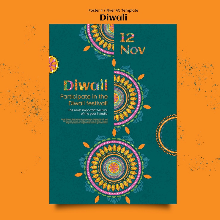 PSD gratuito diseño de plantilla de diwali