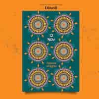PSD gratuito diseño de plantilla de diwali