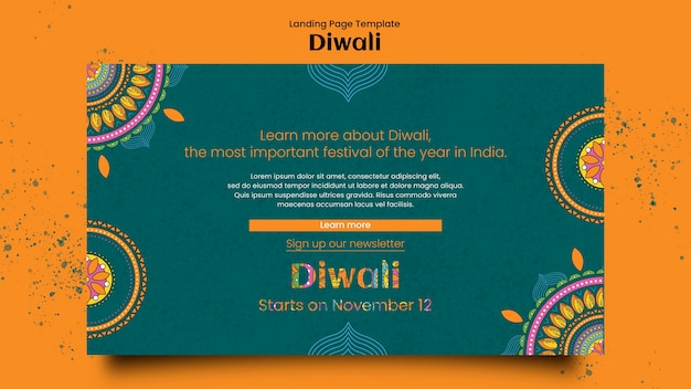 Diseño de plantilla de Diwali