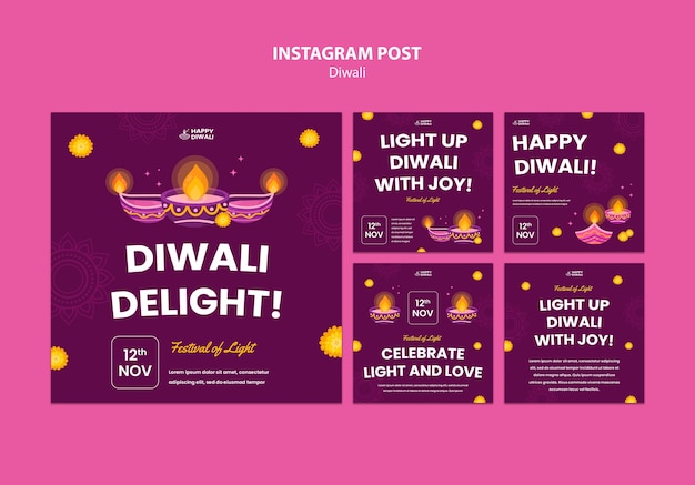 Diseño de plantilla de diwali