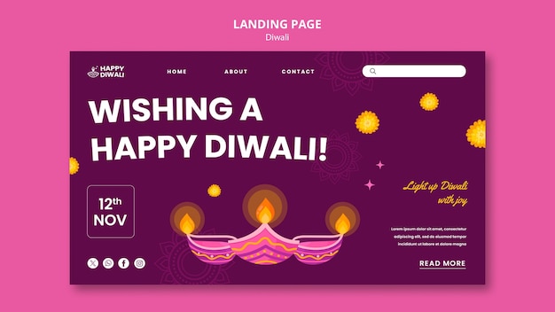 PSD gratuito diseño de plantilla de diwali