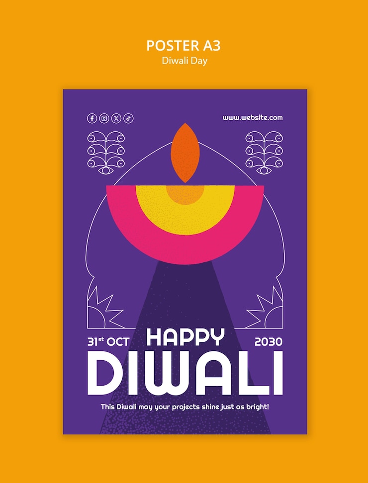 PSD gratuito diseño de plantilla de diwali