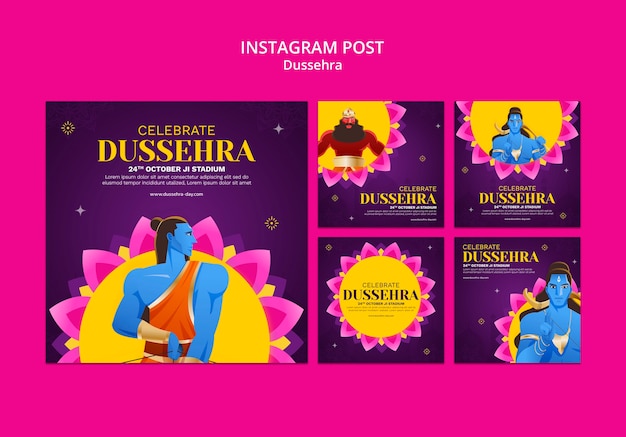 PSD gratuito diseño de plantilla de dussehra degradado