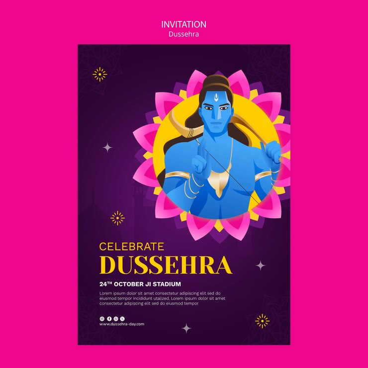 PSD gratuito diseño de plantilla de dussehra degradado