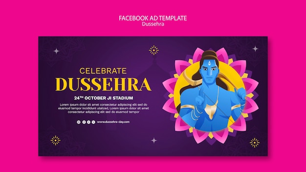 PSD gratuito diseño de plantilla de dussehra degradado