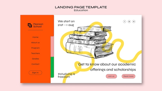 PSD gratuito diseño de plantilla de educación