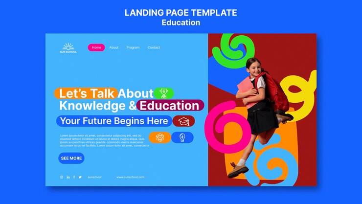PSD gratuito diseño de plantilla de educación