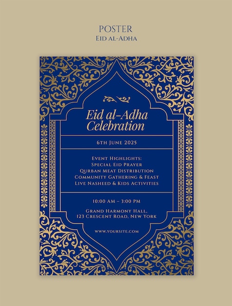 Diseño de plantilla de Eid al-Adha