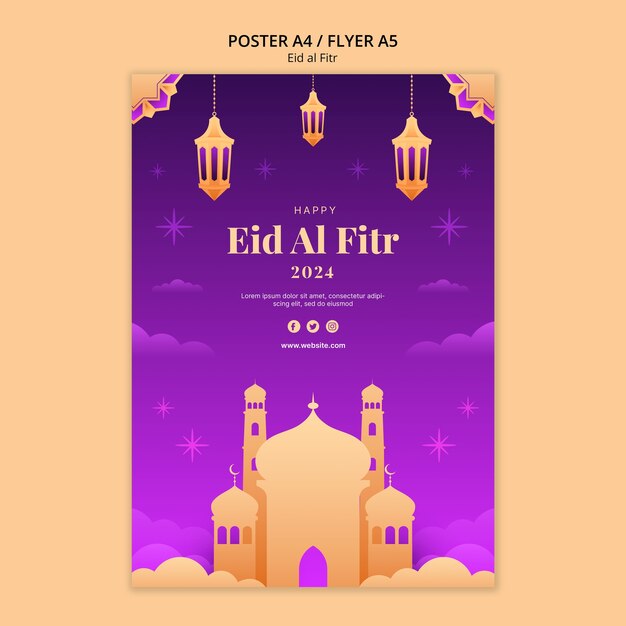 Diseño de plantilla de eid al-fitr