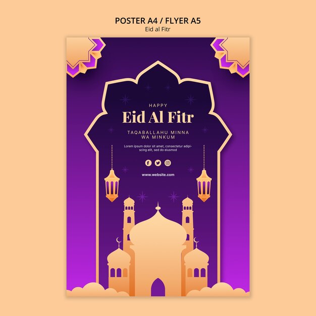 Diseño de plantilla de eid al-fitr