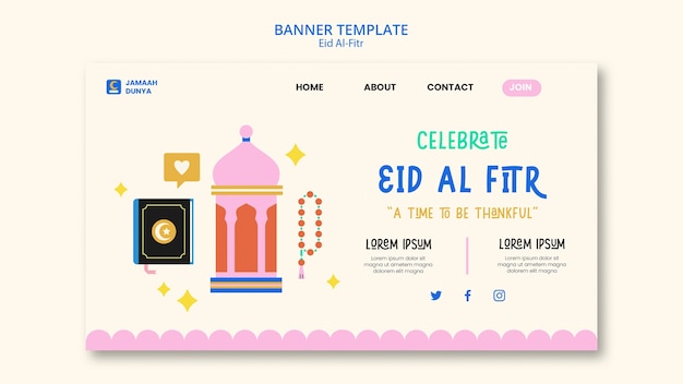 PSD gratuito diseño de plantilla de eid al-fitr