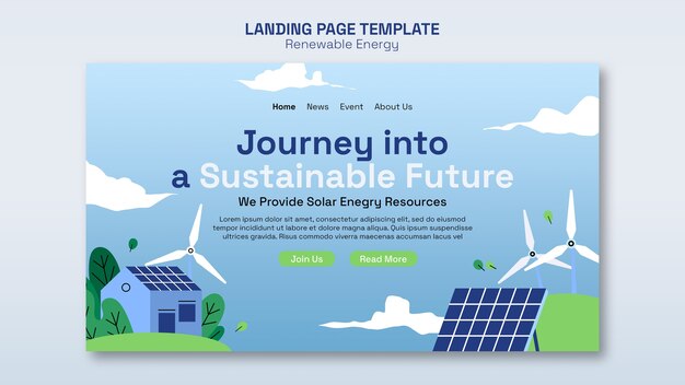 Diseño de plantilla de energía renovable.