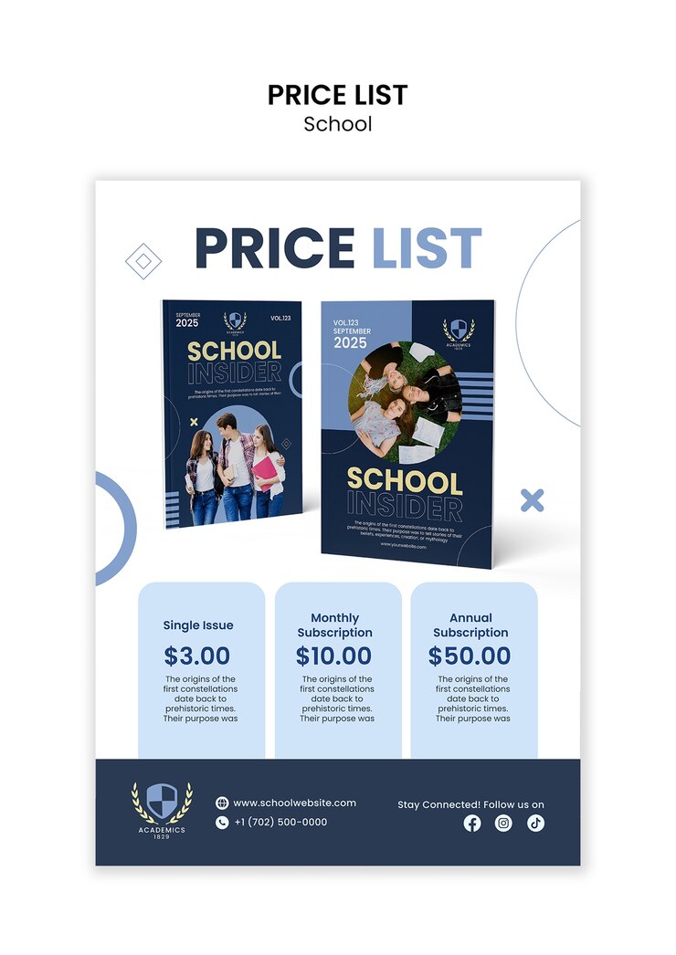 PSD gratuito diseño de plantilla escolar